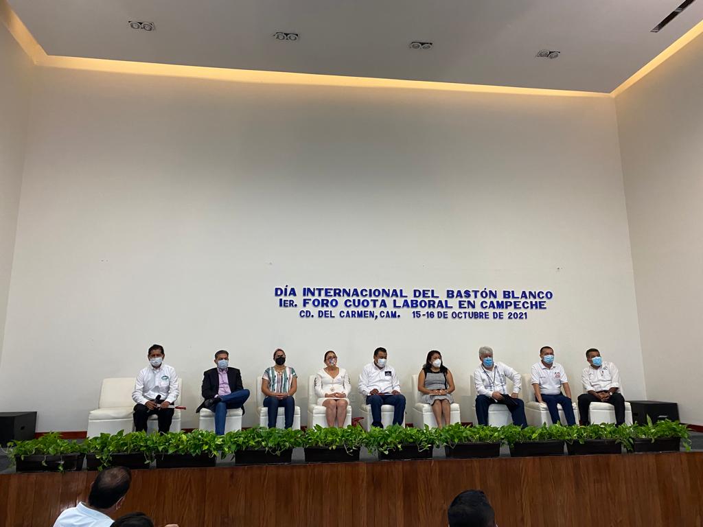 PARTICIPACIÓN EN EL “1ER FORO CUOTA LABORAL EN CAMPECHE” CON RELACIÓN AL DÍA INTERNACIONAL DEL BASTÓN BLANCO.